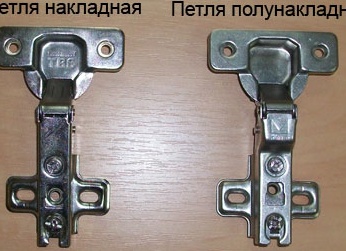 Чем отличается петля накладная и Полунакладная