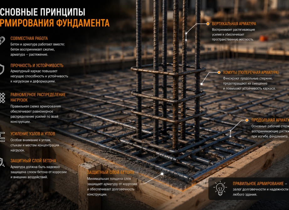 Основные схемы армирования фундаментных плит