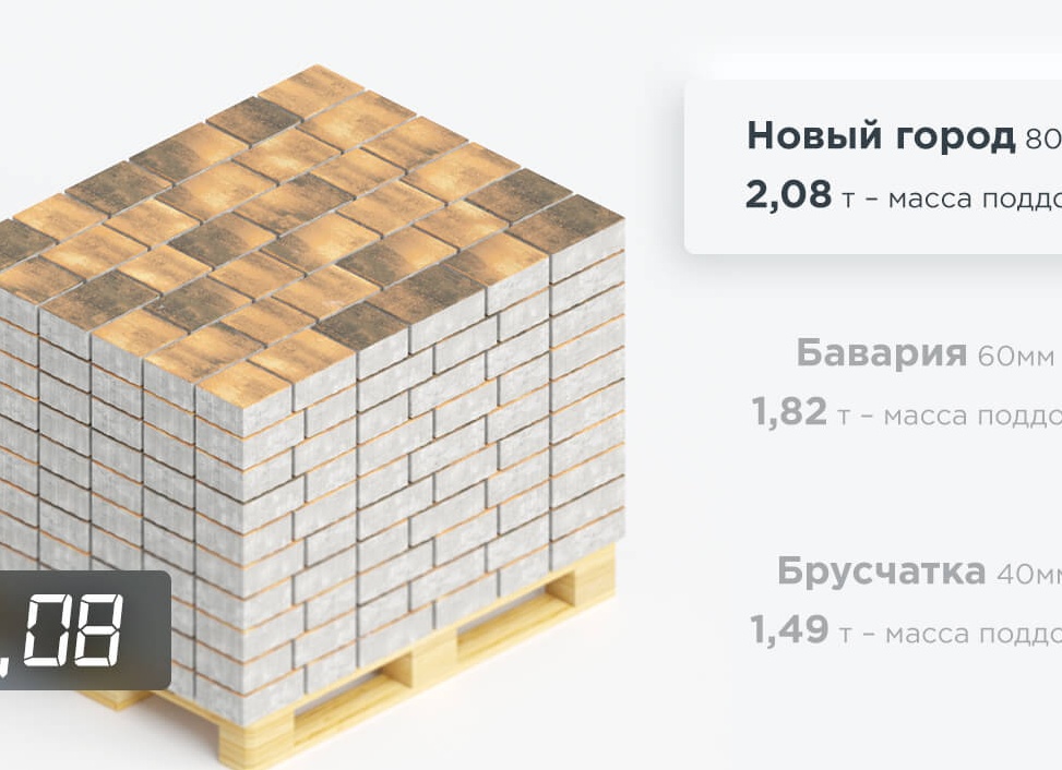 Сколько тротуарной плитки на одном поддоне