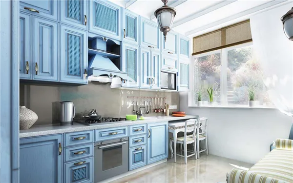 Голубая кухня: 70 лучших фото-проектов и советы по оформлению кухни. Голубой фартук на кухне с чем сочетается. 7