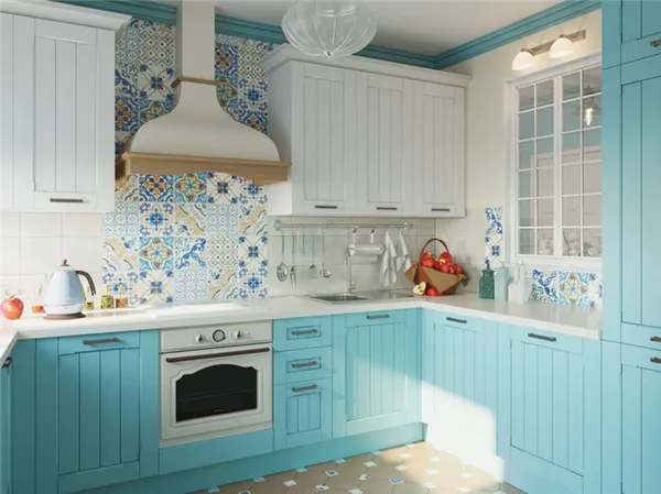 Голубая кухня: 70 лучших фото-проектов и советы по оформлению кухни. Голубой фартук на кухне с чем сочетается. 18