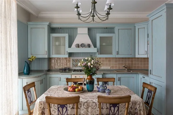 Голубая кухня: 70 лучших фото-проектов и советы по оформлению кухни. Голубой фартук на кухне с чем сочетается. 6