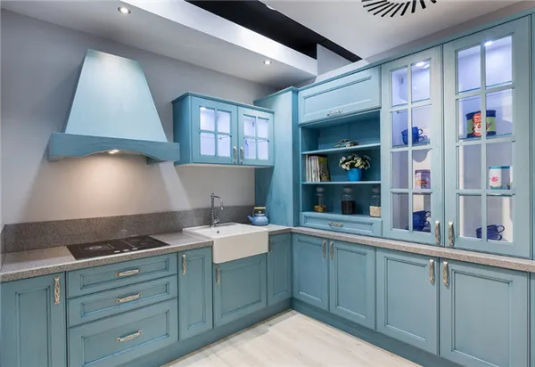 Голубая кухня: 70 лучших фото-проектов и советы по оформлению кухни. Голубой фартук на кухне с чем сочетается. 14