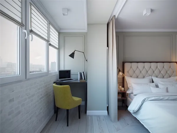 Как разместить кровать в однушке. Как отделить кровать в однокомнатной квартире. 12