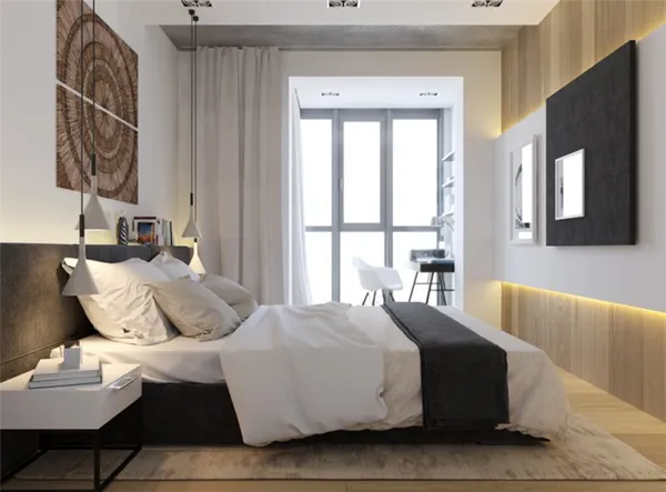 Как разместить кровать в однушке. Как отделить кровать в однокомнатной квартире. 13