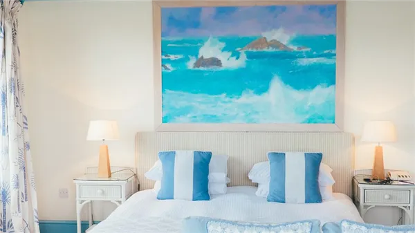 Изображение моря в бирюзовых тонах для спальной комнаты