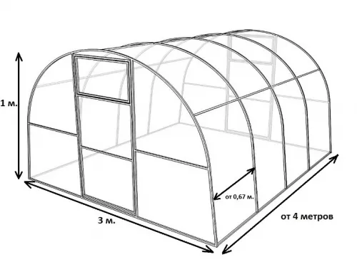 Чертеж теплицы из труб