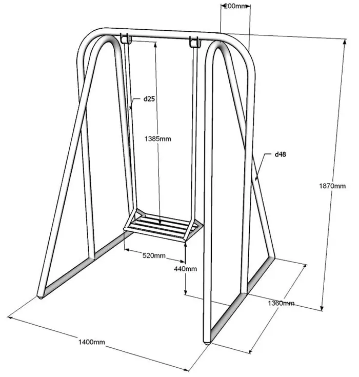 Чертёж детских качелей