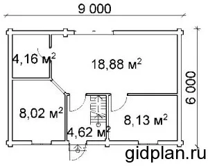 Планировка дома 6х9