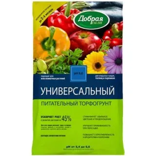 Торфяной грунт Универсальный Добрая сила хорошо дышит и отводит лишнюю влагу