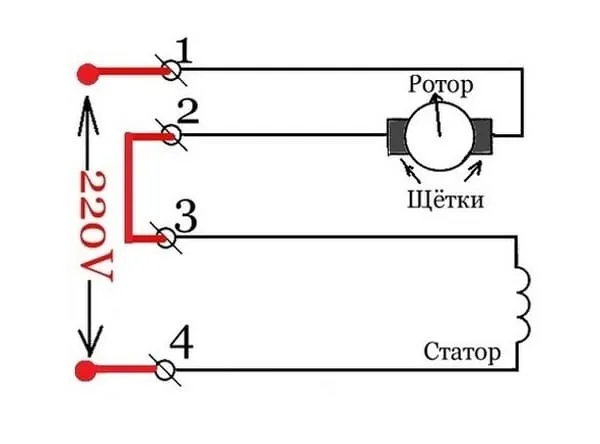 Двигатель от стиральной машины и схема его подключения к сети