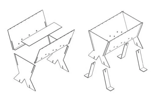 Разборный мангал своими руками размеры. Виды конструкций и чертежи с размерами разборных мангалов из металла, нержавейки