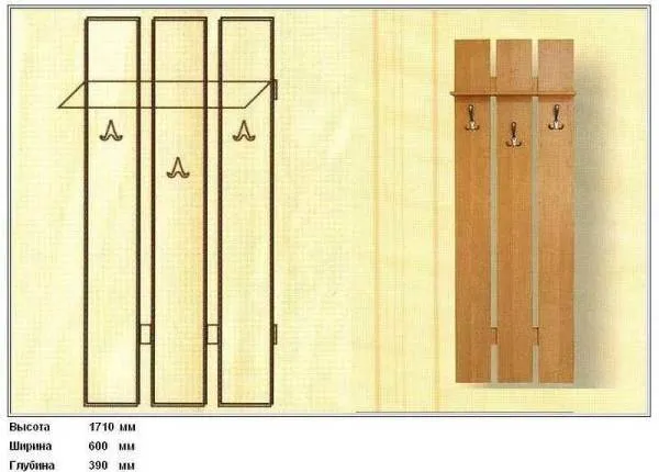Вешалка своими руками: чертежи угловых, настенных, напольных для шапок и верхней одежды вешалок фото 4