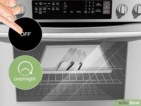 Step 3 Выключите духовку и оставьте деталь в ней на ночь.