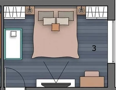 Дизайн спальни площадью 14 кв. м 13